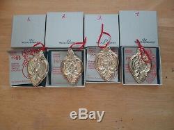 WALLACE Grand Baroque Silver 12 Twelve Days of Christmas Ornament Set with Boxes