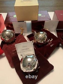 WALLACE Silversmiths Silver Plated Sleigh bell Lot of 5 2002,03,04,05 & 2006