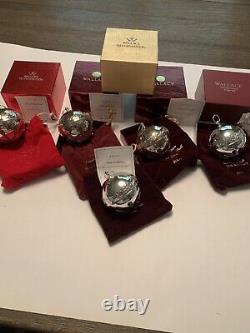 WALLACE Silversmiths Silver Plated Sleigh bell Lot of 5 2002,03,04,05 & 2006