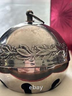 Wallace 1971 1st In Series Silver Sleigh Bell Christmas Ornament In Original Box