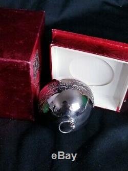 Wallace 1971 Silver Plated Sleigh Bell Christmas Ornament Complete With Box Card