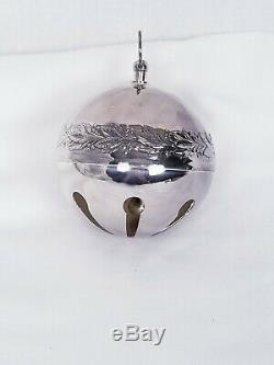 Wallace 1971 Silver Plated Sleigh Bell Christmas Ornament Complete With Box Card