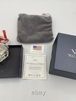 Wallace 2015 Silver Plate Sleigh Bell Ornament 45th Anniversary Edition