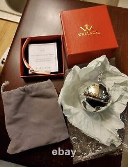 Wallace 2015 Silverplated Sleigh Bell Christmas Ornament in Box