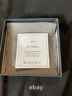 Wallace 2017 sterling silver cross christmas ornament