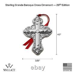 Wallace 2024 Annual sterling silver 29th Edition Cross Ornament, New