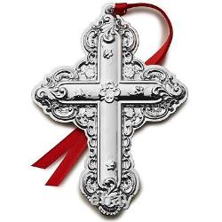 Wallace 2024 Sterling Silver Grand Baroque Cross Christmas Ornament 29th Edition