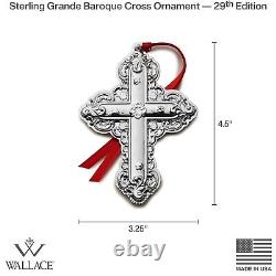 Wallace 2024 Sterling Silver Grand Baroque Cross Christmas Ornament 29th Edition