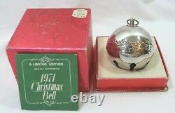 Wallace Annual Silver Plated Sleigh Bell Ornament 1971 1st Edition USED