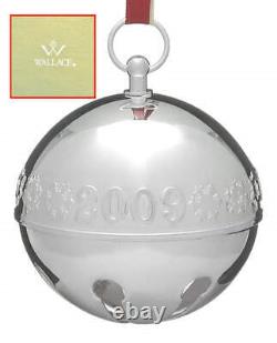 Wallace Silver Sleigh Bell-Silverplate Ornament Snowflakes Boxed 7537817