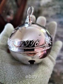 Wallace Silverplated 1996 RARE PM design Sleigh Bell Holiday Ornament no angels