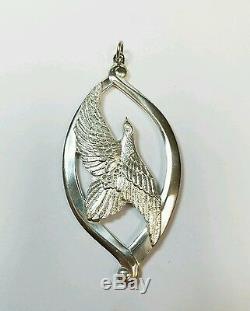Wallace Sterling Silver Set Of 3 Peace On Earth Dove Christmas Ornaments