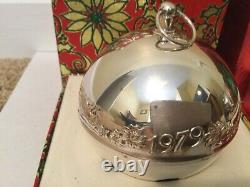 Wallace silver plated 1971 and 1979 annual sleigh bell ornaments