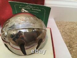 Wallace silver plated 1971 and 1979 annual sleigh bell ornaments