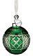 Waterford Crystal Emerald Christmas Ball Ornament with 2018 Silver Hang Tag