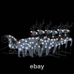 Weather-Resistant Material 140 LEDs Silver Reindeer&Sleigh Christmas Decoration