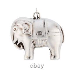 Whc Sterling Silver Christmas Ornament Elephant Rattle Xmas Ornament Pendant 925