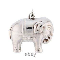 Whc Sterling Silver Christmas Ornament Elephant Rattle Xmas Ornament Pendant 925