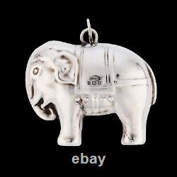 Whc Sterling Silver Christmas Ornament Elephant Rattle Xmas Ornament Pendant 925