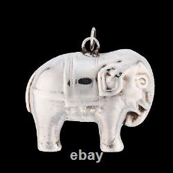 Whc Sterling Silver Christmas Ornament Elephant Rattle Xmas Ornament Pendant 925