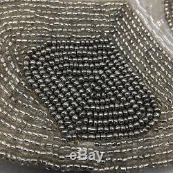 X6 Tahari Beaded Silver Placemat Set Ornament Design Holiday Christmas