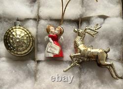 XMAS Ornaments 12 MidCentury Pixie Elf Ardalt Angel MELODEE BELL Balls Reindeer